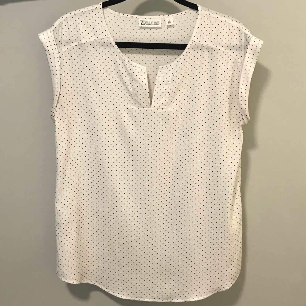 NY&C TALL Polka Dot Career Cap Sleeve Top